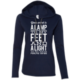 Bible Verse Ladies' Long Sleeve T-Shirt Hoodie - "Psalm 119:105" Design 4 (White Font) - Meditate Healing Christian Store