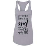 Bible Verses Ladies Ideal Racerback Tank - "Psalm 119:105" Design 18 (Black Font) - Meditate Healing Christian Store
