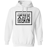 Bible Verse Men G185 Pullover Hoodie 8 oz. - Your Word Is Light To My Path ~Psalm 119:105~ Design 13