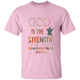 Bible Verse Men 5.3 oz. T-Shirt - "Psalm 73:26" Design 15 - Meditate Healing Christian Store