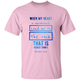 Bible Verse Men 5.3 oz. T-Shirt - "Psalm 61:2" Design 5 - Meditate Healing Christian Store