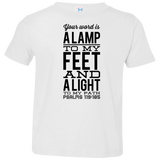 Bible Verse Toddler Jersey T-Shirt - "Psalm 119:105" Design 4 (Black Font) - Meditate Healing Christian Store