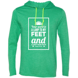 Bible Verse Men Long Sleeve T-Shirt Hoodie - "Psalm 119:105" Design 2 (White Font) - Meditate Healing Christian Store