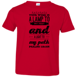 Bible Verse Toddler Jersey T-Shirt - "Psalm 119:105" Design 17 (Black Font) - Meditate Healing Christian Store