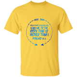 Bible Verse Men 5.3 oz. T-Shirt - "Psalm 61:2" Design 8 - Meditate Healing Christian Store