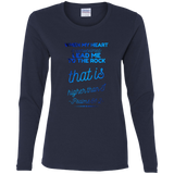 Bible Verse Ladies' Cotton Long Sleeve T-Shirt - "Psalm 61:2" Design 18 - Meditate Healing Christian Store