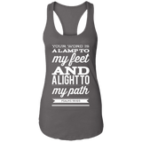 Bible Verse Ladies Ideal Racerback Tank - "Psalm 119:105" Design 15 (White Font) - Meditate Healing Christian Store