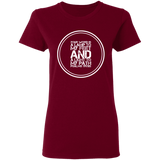 Bible Verse Ladies' 5.3 oz. T-Shirt - "Psalm 119:105" Design 8 (White Font) - Meditate Healing Christian Store