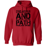 Bible Verse Men G185 Pullover Hoodie 8 oz. - Your Word Is Light To My Path ~Psalm 119:105~ Design 7