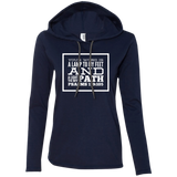 Bible Verse Ladies' Long Sleeve T-Shirt Hoodie - "Psalm 119:105" Design 13 (White Font) - Meditate Healing Christian Store