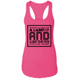 Bible Verses Ladies Ideal Racerback Tank - "Psalm 119:105" Design 12 (Black Font) - Meditate Healing Christian Store