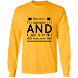 Bible Verse Long Sleeve  Ultra Cotton T-Shirt - "Psalm 119:105" Design 14 (Black Font) - Meditate Healing Christian Store