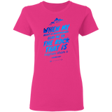 Bible Verses Ladies' 5.3 oz. T-Shirt - "Psalm 61:2" Design 14 - Meditate Healing Christian Store