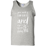 Bible Verse Men 100% Cotton Tank Top - "Psalm 119:105" Design 18 (White Font) - Meditate Healing Christian Store