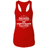 Bible Verse Ladies Ideal Racerback Tank - "Psalm 119:105" Design 1 (White Font) - Meditate Healing Christian Store