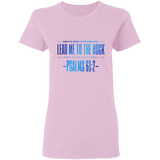 Bible Verses Ladies' 5.3 oz. T-Shirt - "Psalm 61:2" Design 4 - Meditate Healing Christian Store