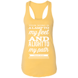 Bible Verse Ladies Ideal Racerback Tank - "Psalm 119:105" Design 15 (White Font) - Meditate Healing Christian Store