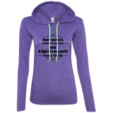 Bible Verse Ladies' Long Sleeve T-Shirt Hoodie - "Psalm 119:105" Design 1 (Black Font) - Meditate Healing Christian Store