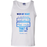 Bible Verse Men 100% Cotton Tank Top - "Psalm 61:2" Design 5 - Meditate Healing Christian Store