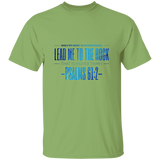 Bible Verse Men 5.3 oz. T-Shirt - "Psalm 61:2" Design 4 - Meditate Healing Christian Store