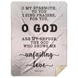 Typography Premium Sherpa Mink Blanket - God Is My Defense, My God Of Mercy ~Psalm 59:17~
