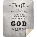 Typography Premium Sherpa Mink Blanket - God Is A Refuge For Us ~Psalm 62:8~