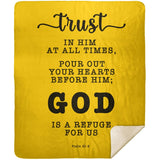 Typography Premium Sherpa Mink Blanket - God Is A Refuge For Us ~Psalm 62:8~