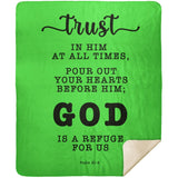 Typography Premium Sherpa Mink Blanket - God Is A Refuge For Us ~Psalm 62:8~