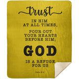 Typography Premium Sherpa Mink Blanket - God Is A Refuge For Us ~Psalm 62:8~