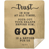 Typography Premium Sherpa Mink Blanket - God Is A Refuge For Us ~Psalm 62:8~