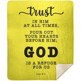 Typography Premium Sherpa Mink Blanket - God Is A Refuge For Us ~Psalm 62:8~