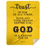 Typography Premium Sherpa Mink Blanket - God Is A Refuge For Us ~Psalm 62:8~
