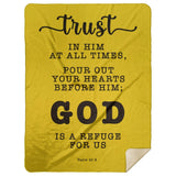 Typography Premium Sherpa Mink Blanket - God Is A Refuge For Us ~Psalm 62:8~