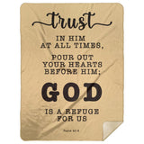 Typography Premium Sherpa Mink Blanket - God Is A Refuge For Us ~Psalm 62:8~