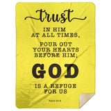 Typography Premium Sherpa Mink Blanket - God Is A Refuge For Us ~Psalm 62:8~