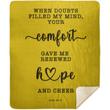 Typography Premium Sherpa Mink Blanket - Your Comfort Delights My Soul ~Psalm 94:19~