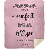 Typography Premium Sherpa Mink Blanket - Your Comfort Delights My Soul ~Psalm 94:19~