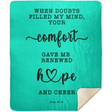 Typography Premium Sherpa Mink Blanket - Your Comfort Delights My Soul ~Psalm 94:19~
