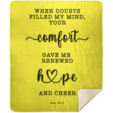 Typography Premium Sherpa Mink Blanket - Your Comfort Delights My Soul ~Psalm 94:19~