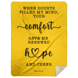 Typography Premium Sherpa Mink Blanket - Your Comfort Delights My Soul ~Psalm 94:19~