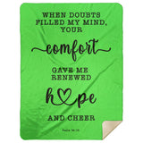 Typography Premium Sherpa Mink Blanket - Your Comfort Delights My Soul ~Psalm 94:19~