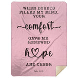 Typography Premium Sherpa Mink Blanket - Your Comfort Delights My Soul ~Psalm 94:19~