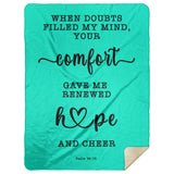 Typography Premium Sherpa Mink Blanket - Your Comfort Delights My Soul ~Psalm 94:19~