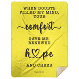 Typography Premium Sherpa Mink Blanket - Your Comfort Delights My Soul ~Psalm 94:19~