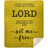 Typography Premium Sherpa Mink Blanket - The Lord Is My Saviour ~Psalm 118:5~