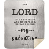 Typography Premium Sherpa Mink Blanket - He Has Become My Salvation ~Psalm 118:14~