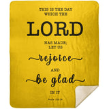 Typography Premium Sherpa Mink Blanket - Rejoice And Be Glad ~Psalm 118:24~