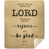 Typography Premium Sherpa Mink Blanket - Rejoice And Be Glad ~Psalm 118:24~
