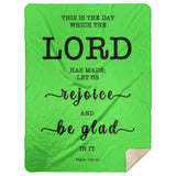 Typography Premium Sherpa Mink Blanket - Rejoice And Be Glad ~Psalm 118:24~