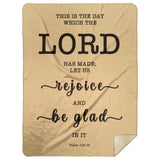 Typography Premium Sherpa Mink Blanket - Rejoice And Be Glad ~Psalm 118:24~